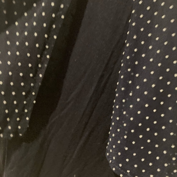 Ladies Green Envelope Navy Swiss Dot Blouse - Picture 3 of 5